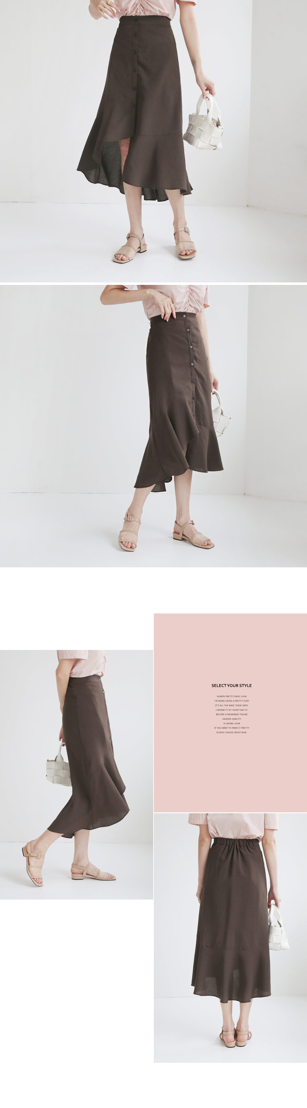 アンバランスボタンスカート・全3色 | DHOLIC | 詳細画像2