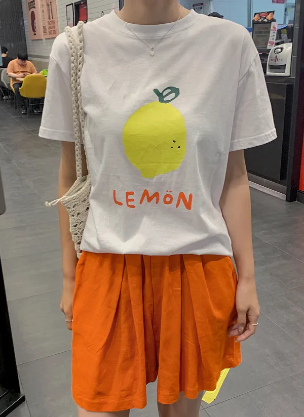 LEMONプリントTシャツ | mayblue | 詳細画像1