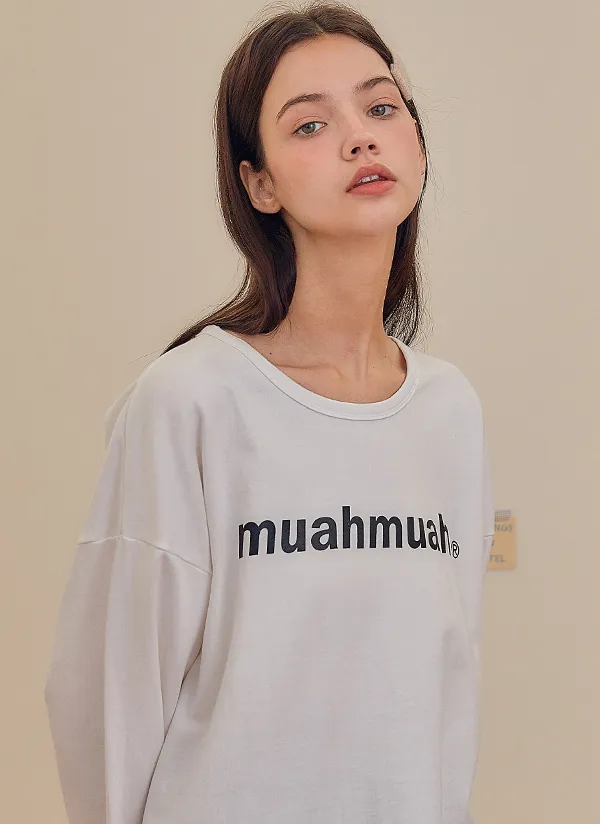 フロントロゴ長袖Tシャツ | muahmuah | 詳細画像1