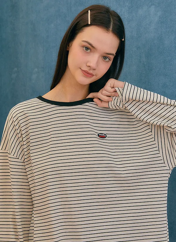 ボーダーパッチ長袖Tシャツ | muahmuah | 詳細画像3