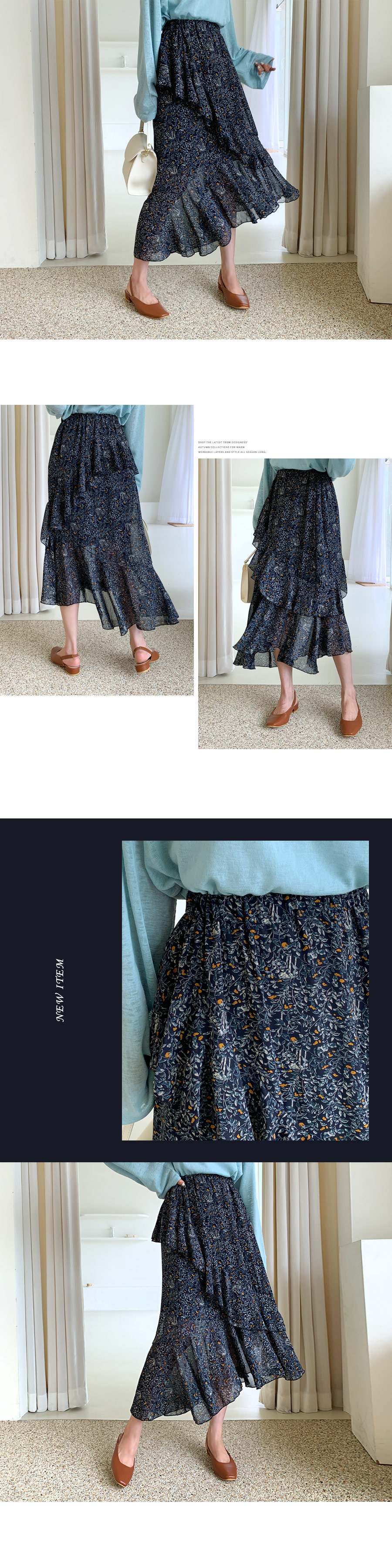 フリルフローラルスカート・全2色 | DHOLIC | 詳細画像2