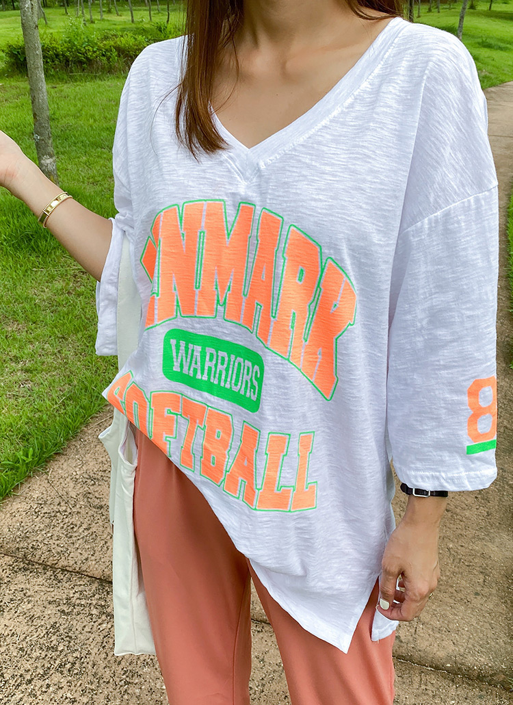 ロゴvネックtシャツ レディースファッション通販 Dholic