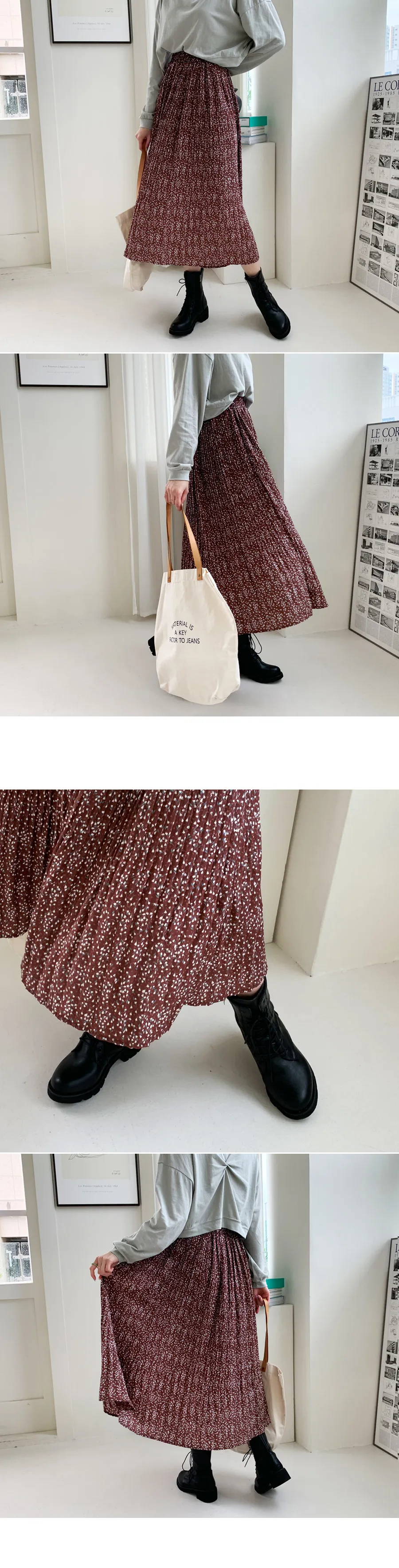 フローラルプリーツスカート・全2色 | DHOLIC | 詳細画像2