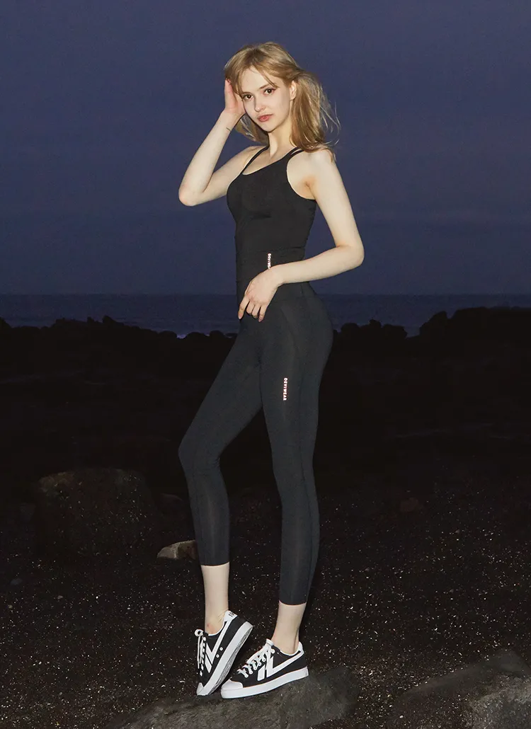 7.5分丈ストレッチレギンス(ブラック) | DEVIWEAR | 詳細画像1