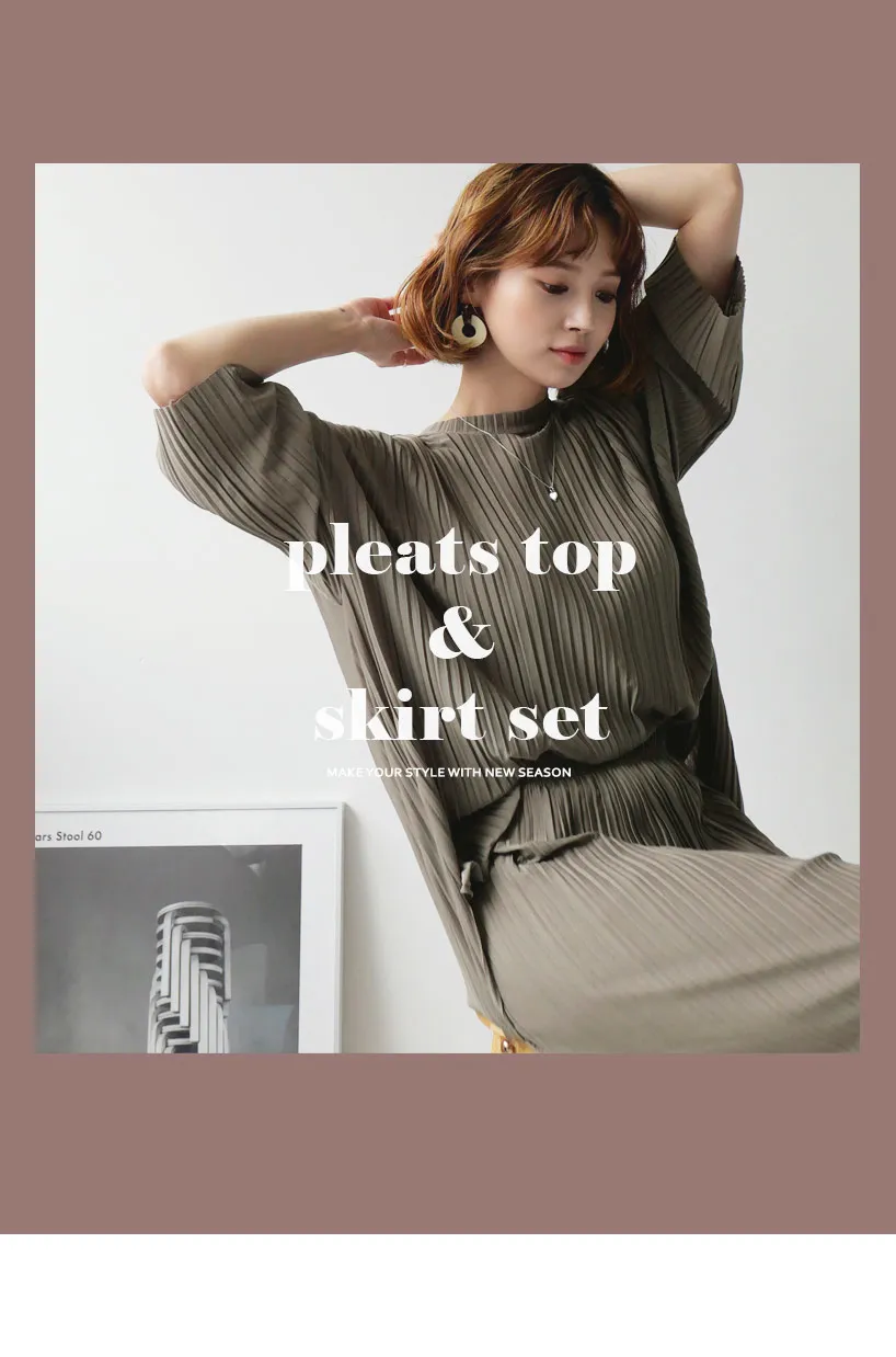 プリーツTシャツ&スカートSET・全2色 | DHOLIC | 詳細画像4