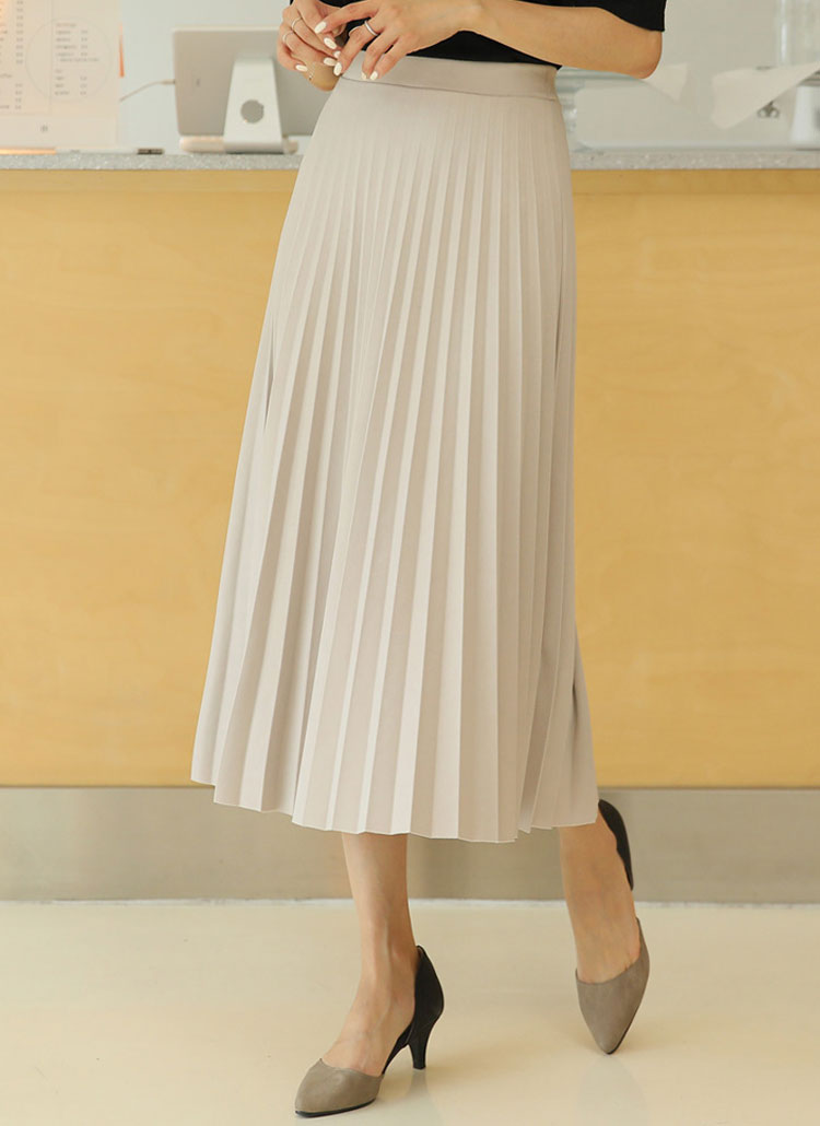 ウエストゴムプリーツロングスカート | レディースファッション通販