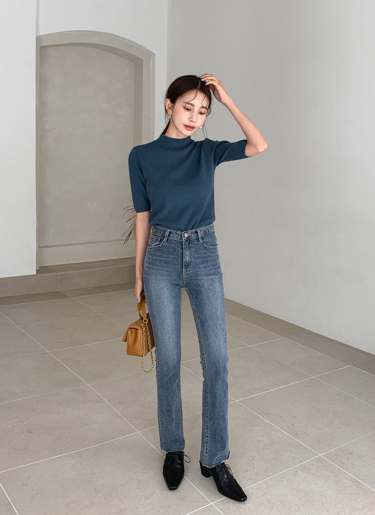 ハーフネックスリットニット Healthknit（ヘルスニット）/ CLASSIC FRAISE HALF-ZIP HI-NECK
