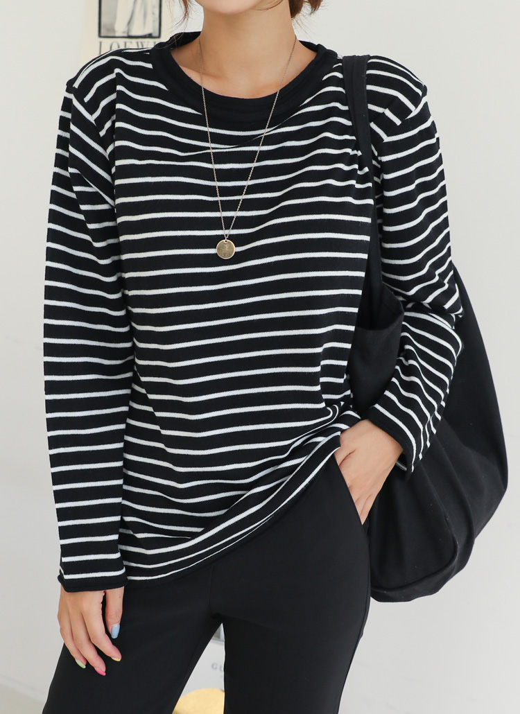 ラウンドネックボーダーニット レディースファッション通販 Dholic 公式