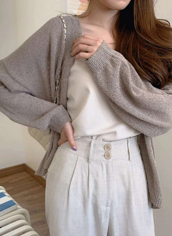 ボタンVネックルーズカーディガン | ririnco | 詳細画像1