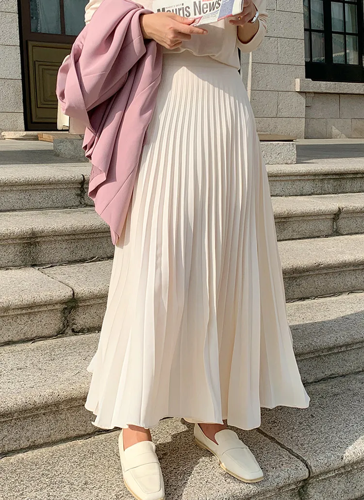 バックゴムロングプリーツスカート | レディースファッション通販 - DHOLIC 