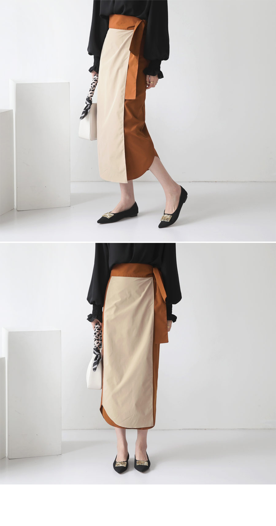 バイカラーラップスカート・全2色 | DHOLIC PLUS | 詳細画像2