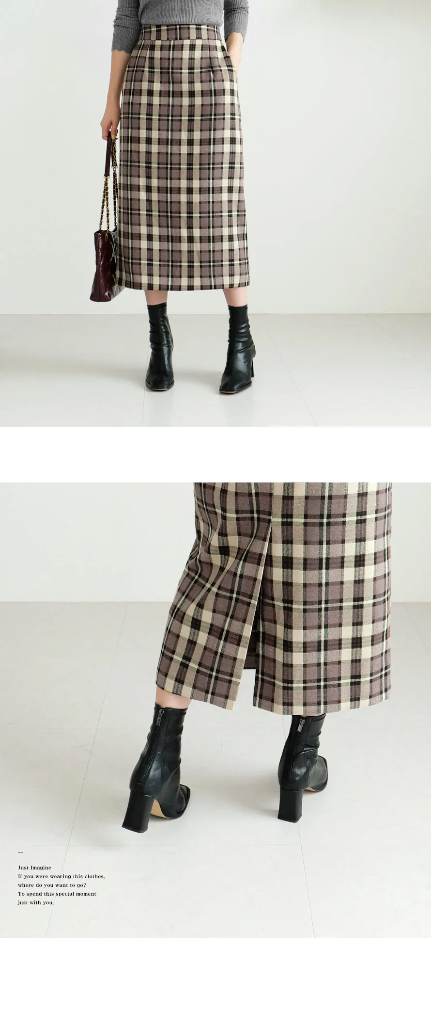 チェックHラインスカート・全2色 | DHOLIC PLUS | 詳細画像2