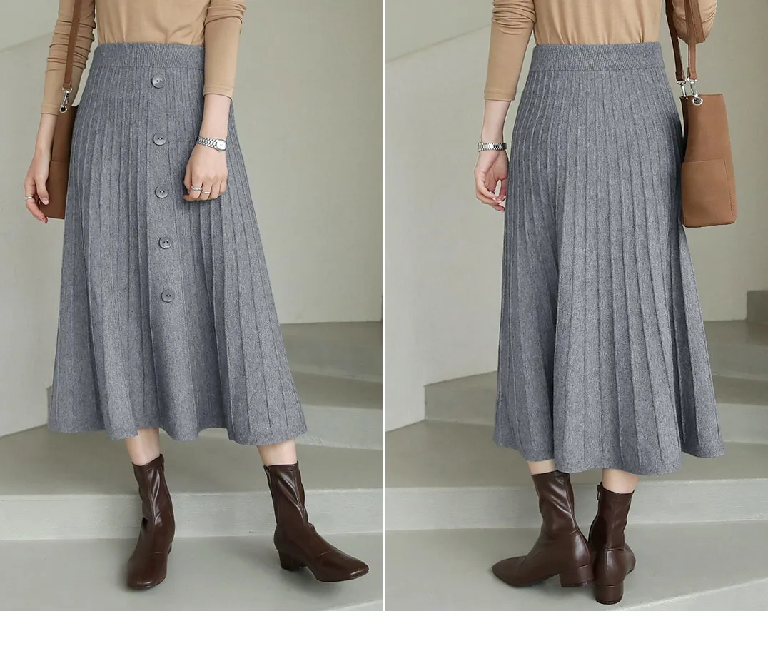 ボタンプリーツニットスカート・全2色 | DHOLIC PLUS | 詳細画像5