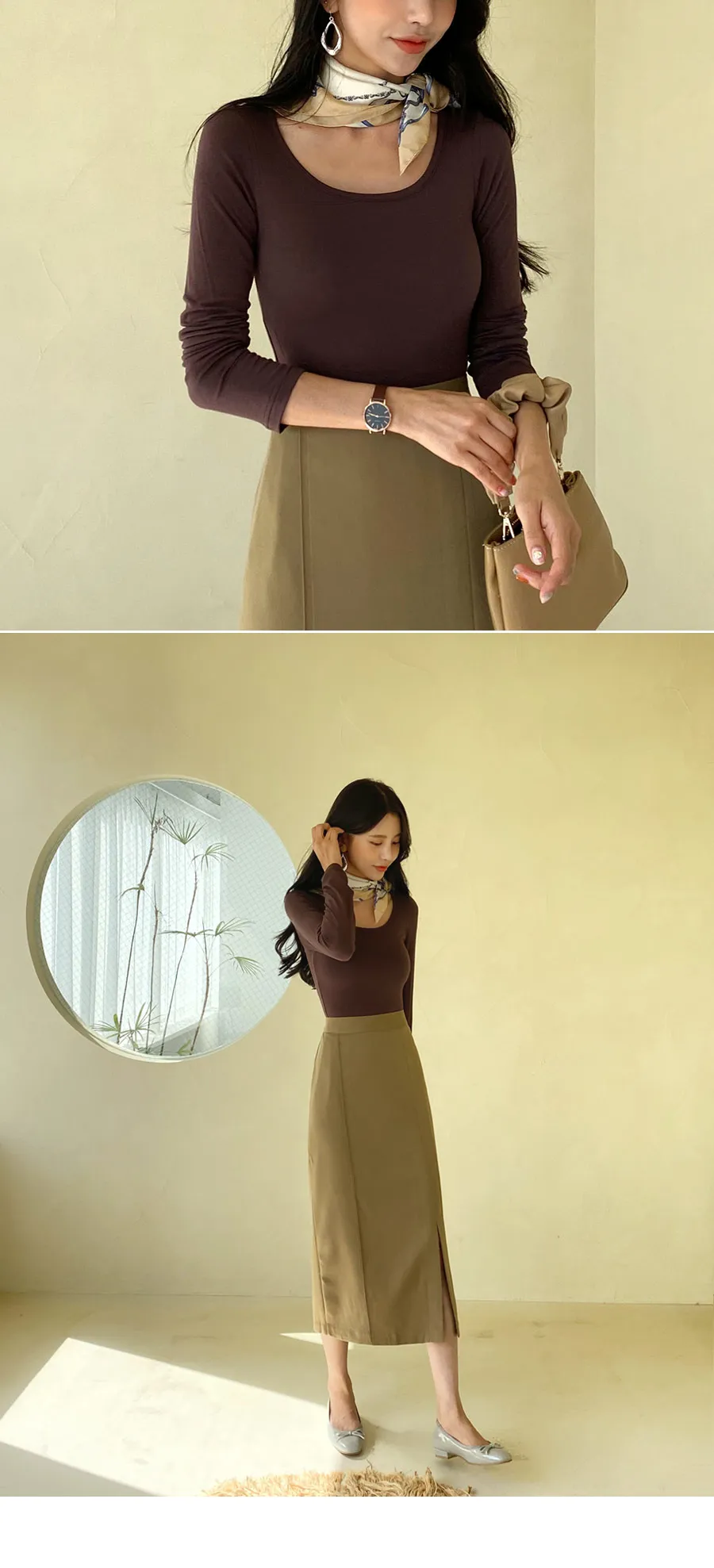 プレスラインスリットタイトスカート・全3色 | DHOLIC | 詳細画像4