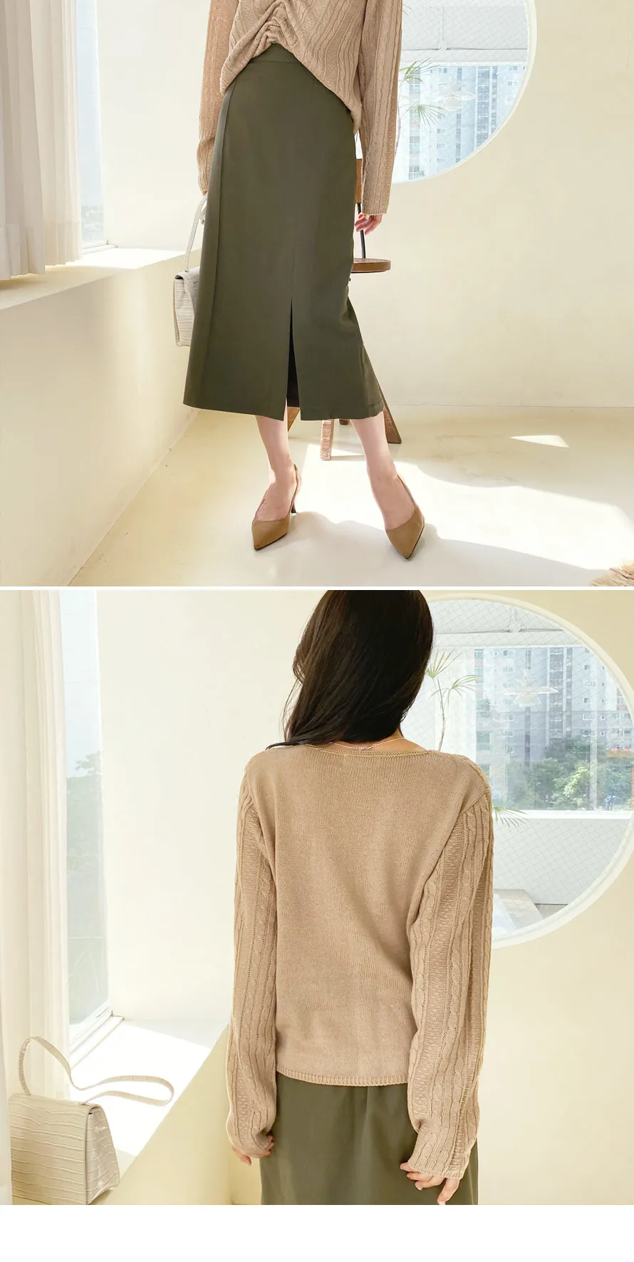 プレスラインスリットタイトスカート・全3色 | DHOLIC | 詳細画像13