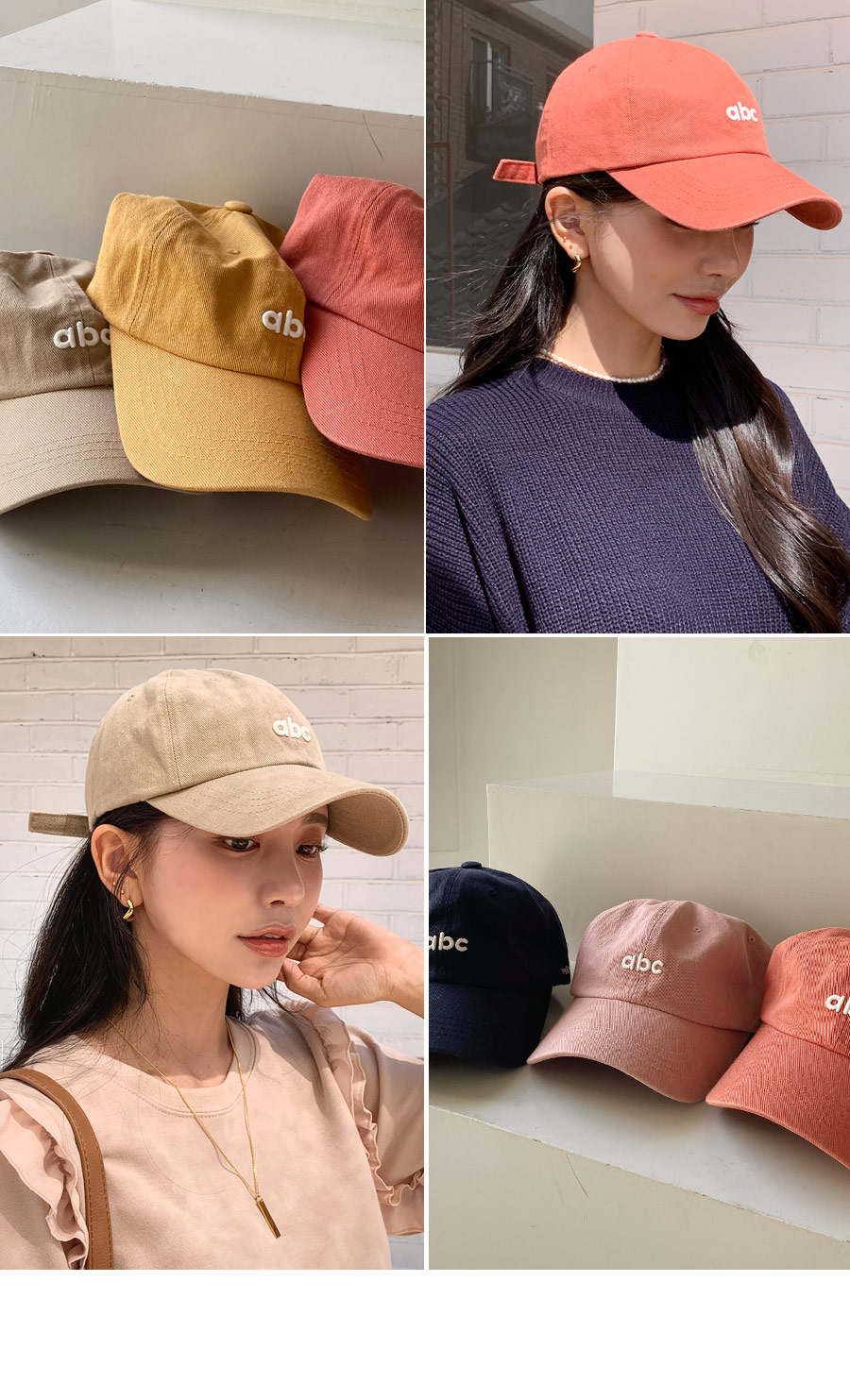 abc刺繍キャップ・全6色 | レディースファッション通販 - DHOLIC
