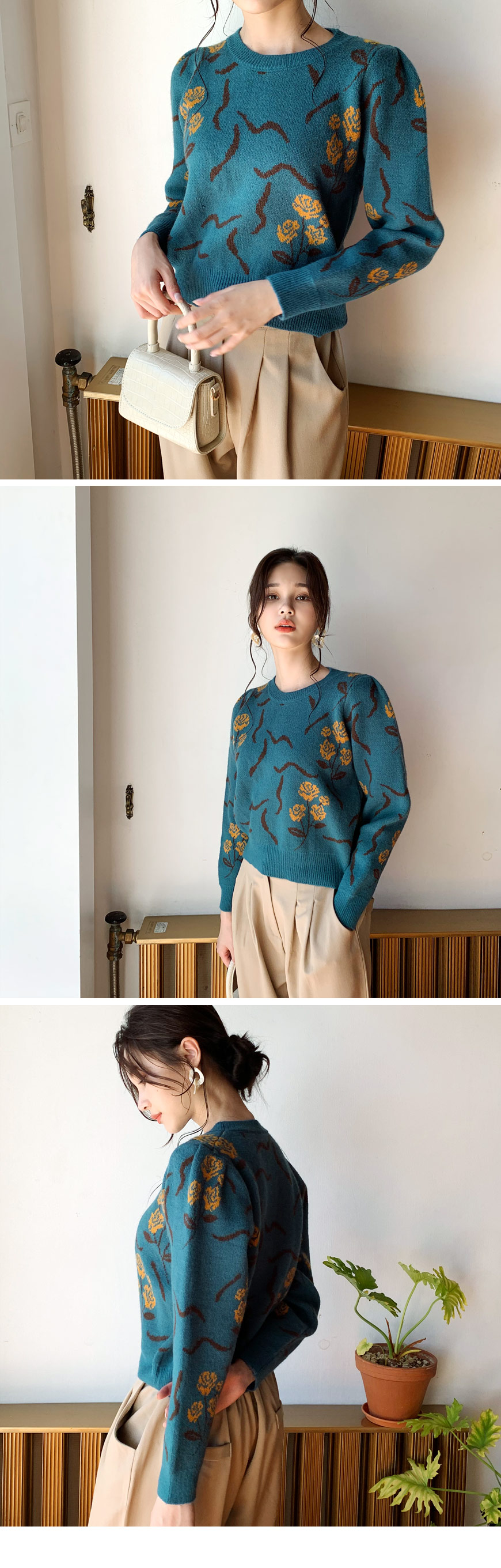 フラワーパターンニット・全4色 | DHOLIC | 詳細画像3