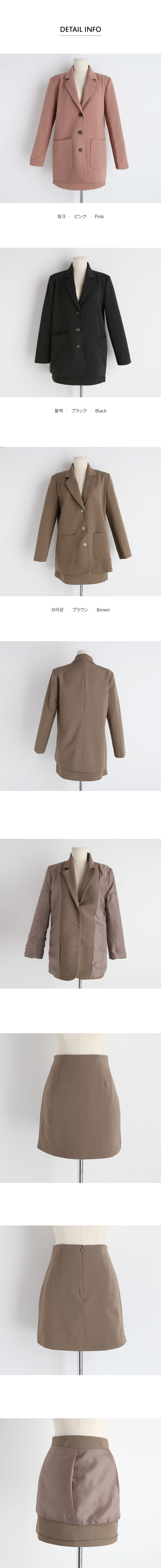 スリーボタンジャケット&AラインミニスカートSET・全3色 | DHOLIC | 詳細画像9