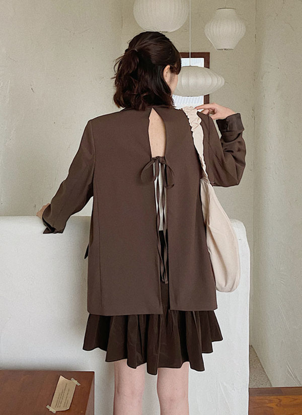 バックオープンリボンジャケット | レディースファッション通販 - DHOLIC