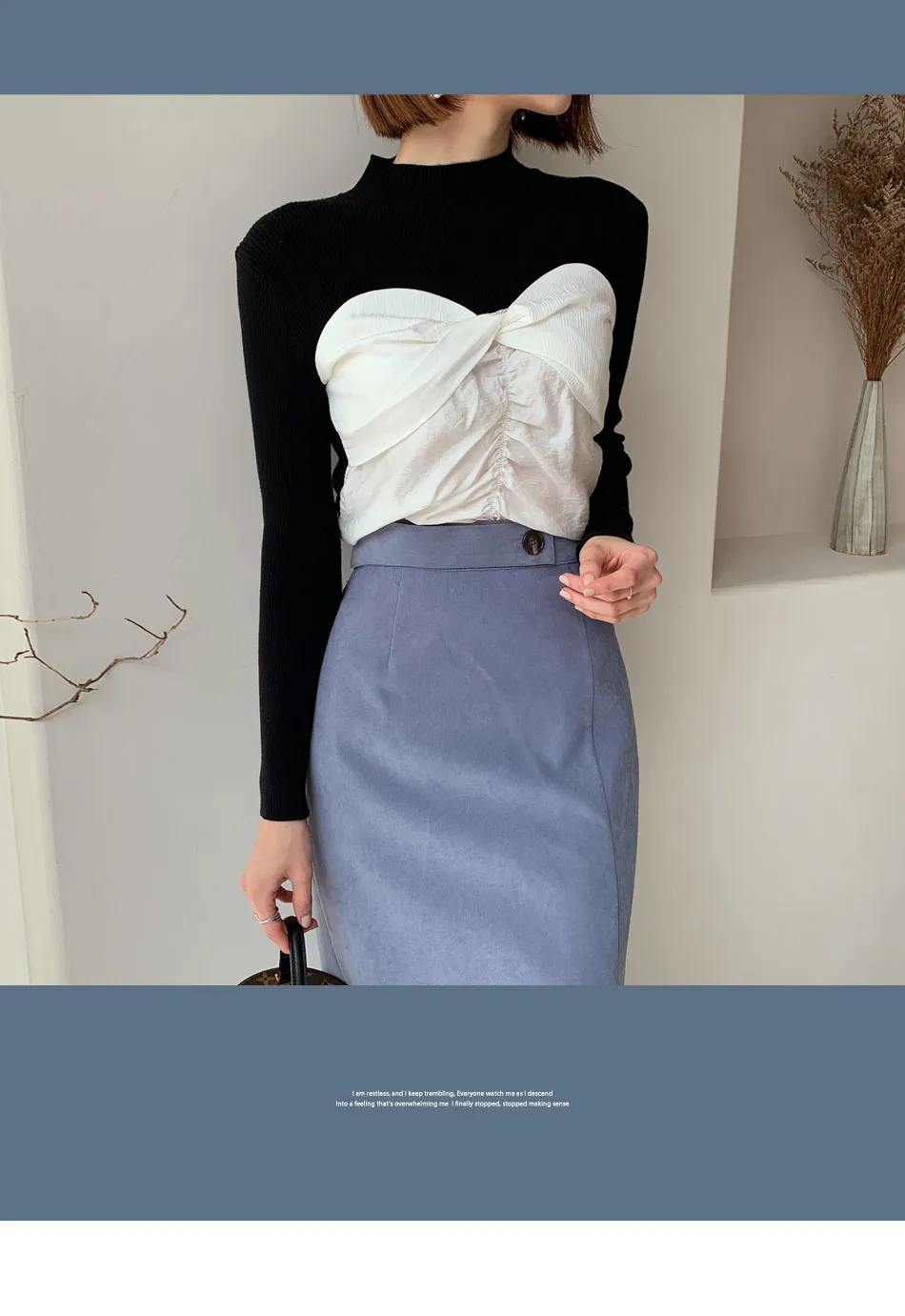 ボタンスHラインスカート・全3色 | DHOLIC | 詳細画像3