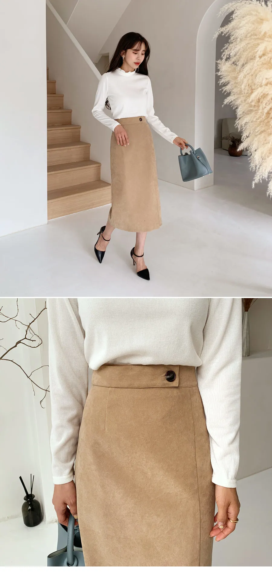ボタンスHラインスカート・全3色 | DHOLIC | 詳細画像8