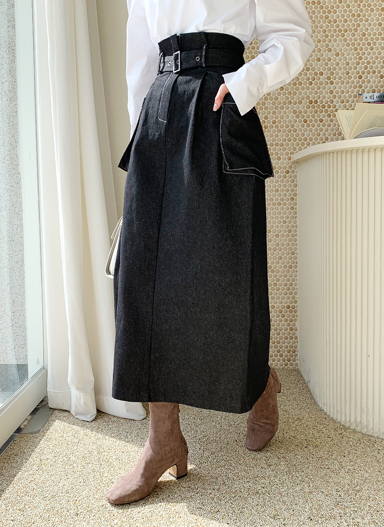 ベルト付ポケットスカート・全2色 | DHOLIC | 詳細画像1