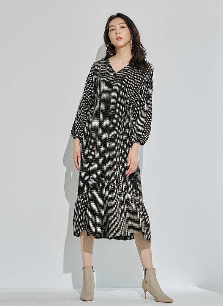 サイドゴムパターンロングワンピース ブラック レディースファッション通販 Dholicディーホリック ファストファッション 水着 ワンピース