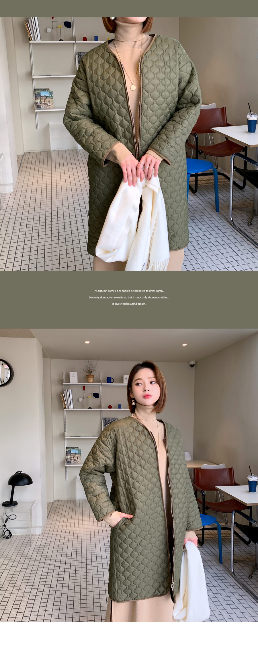 <font color=red><b>★コラボ商品★</b></font>キルティングジップアップコート・全4色 | DHOLIC | 詳細画像9