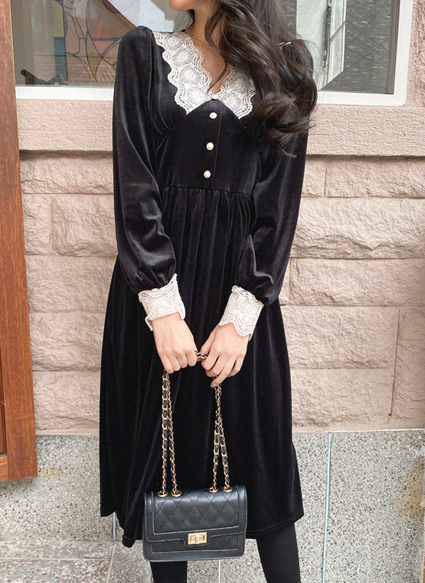 ベルベットレースワンピース レディースファッション通販 Dholicディーホリック ファストファッション 水着 ワンピース