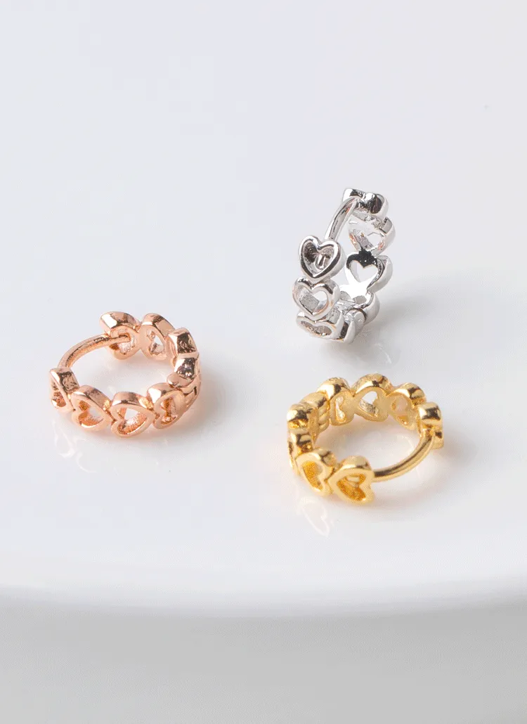 ハートモチーフリングピアス(片耳用) | pinkrocket | 詳細画像1