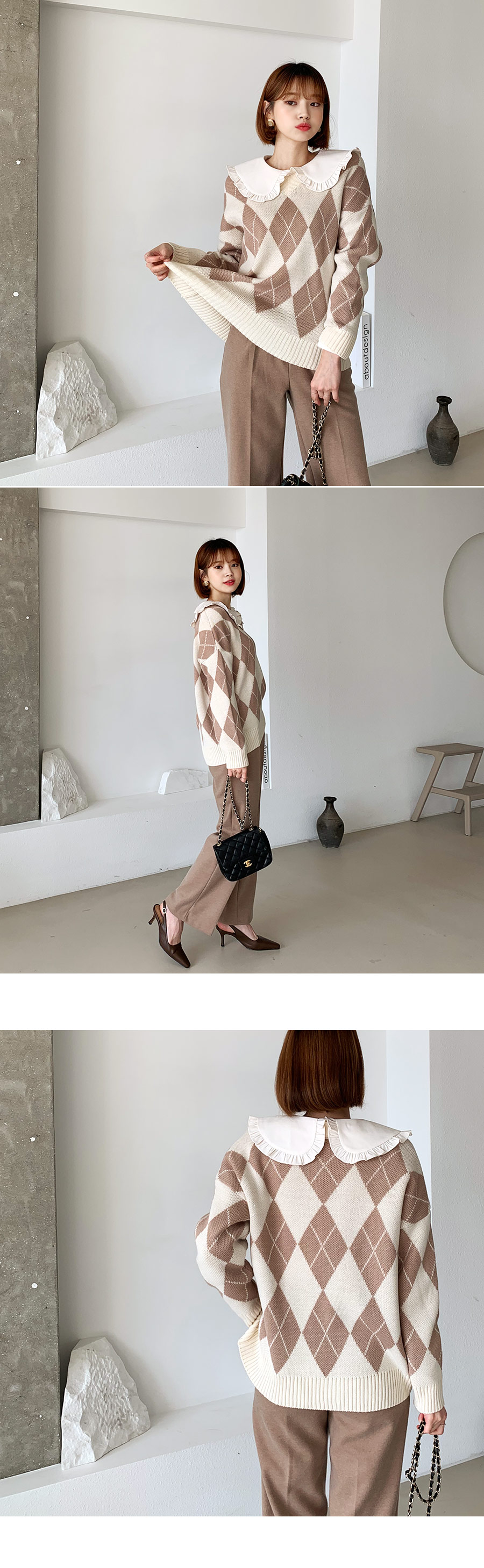 Vネックアーガイルニット・全4色 | DHOLIC | 詳細画像9