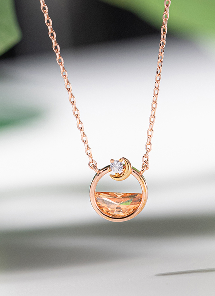 ムーンサークルモチーフネックレス月三日月キュービックキラキラ春夏秋冬 アクセサリー ネックレス Wingbling ウィンブリング ファッション総合通販 Dholic