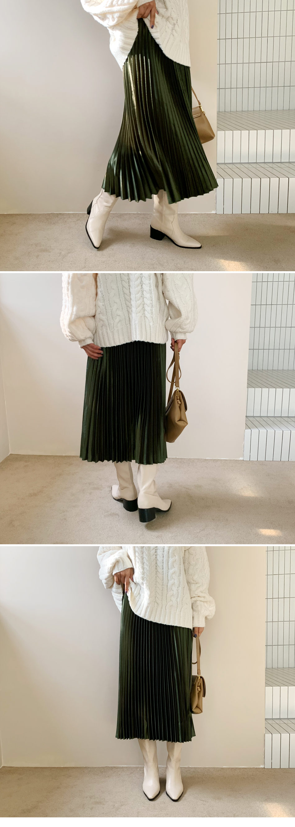 グロッシープリーツスカート・全3色 | DHOLIC | 詳細画像2