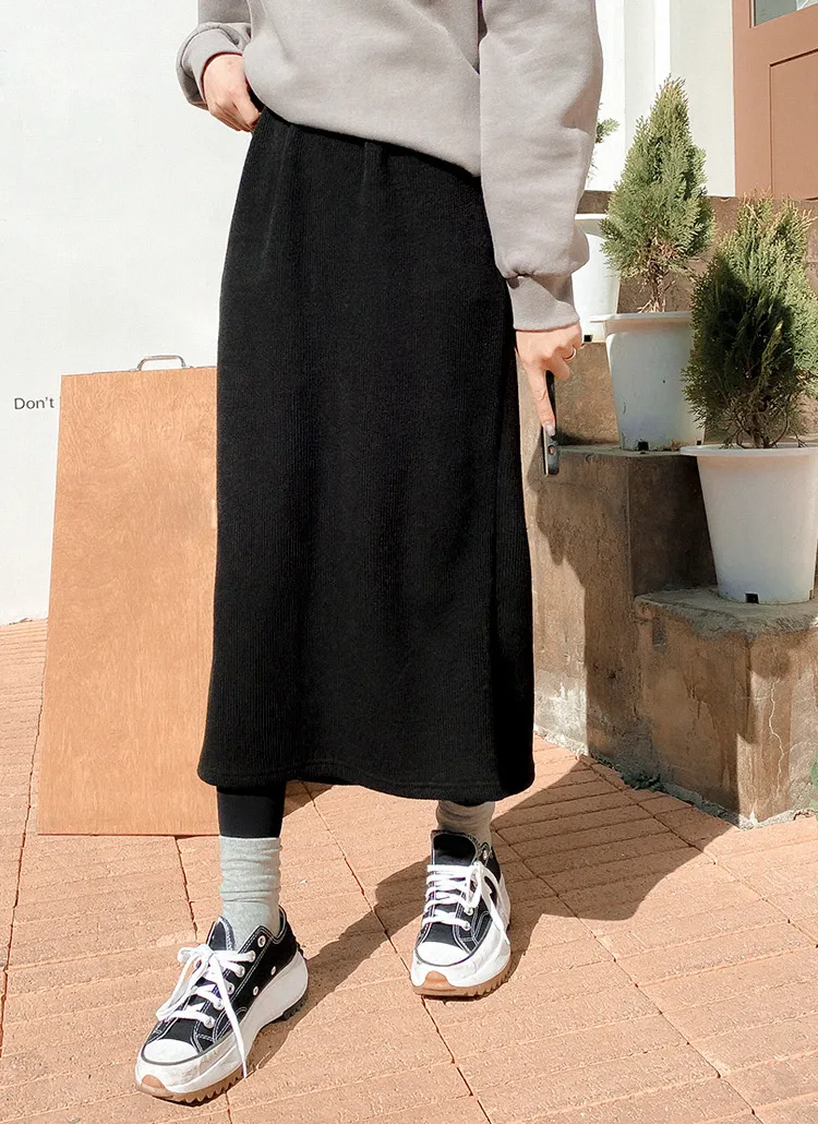 バックスリットリブHラインスカート | 09women | 詳細画像1