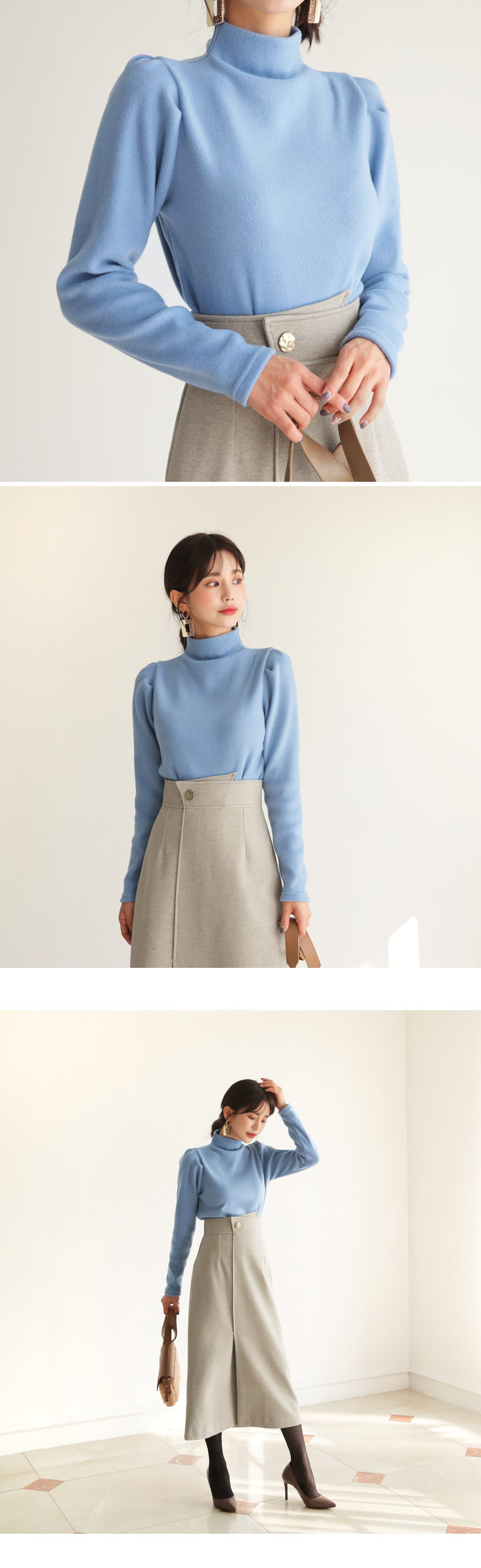 ボタンHラインスカート・全2色 | DHOLIC | 詳細画像3