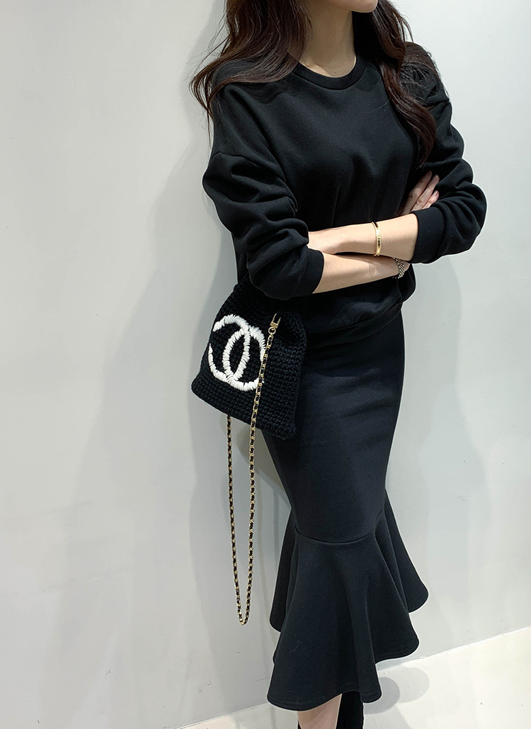 【美品】HARE　ピグメントスウェットマーメイドスカート　ブラック HARE（ハレ）の「【EDGY MODE SETUP対応】ピグメントスウェット