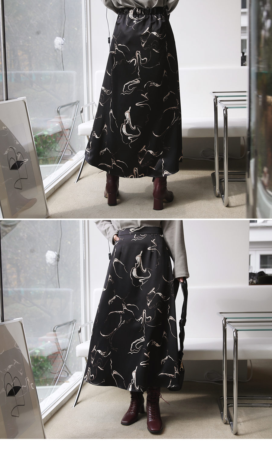 マーブリングサテンスカート・全2色 | DHOLIC PLUS | 詳細画像5