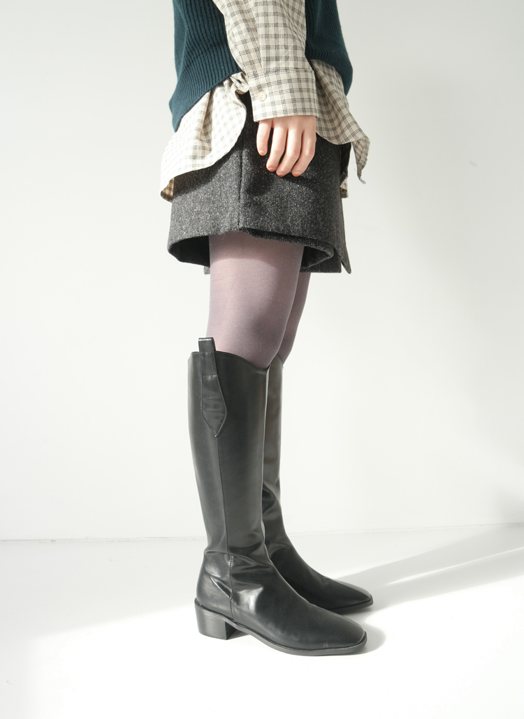 サイドループローヒールフェイクレザーロングブーツ春秋冬 シューズ ブーツ Aftermonday アフターマンデー ファッション総合通販 Dholic