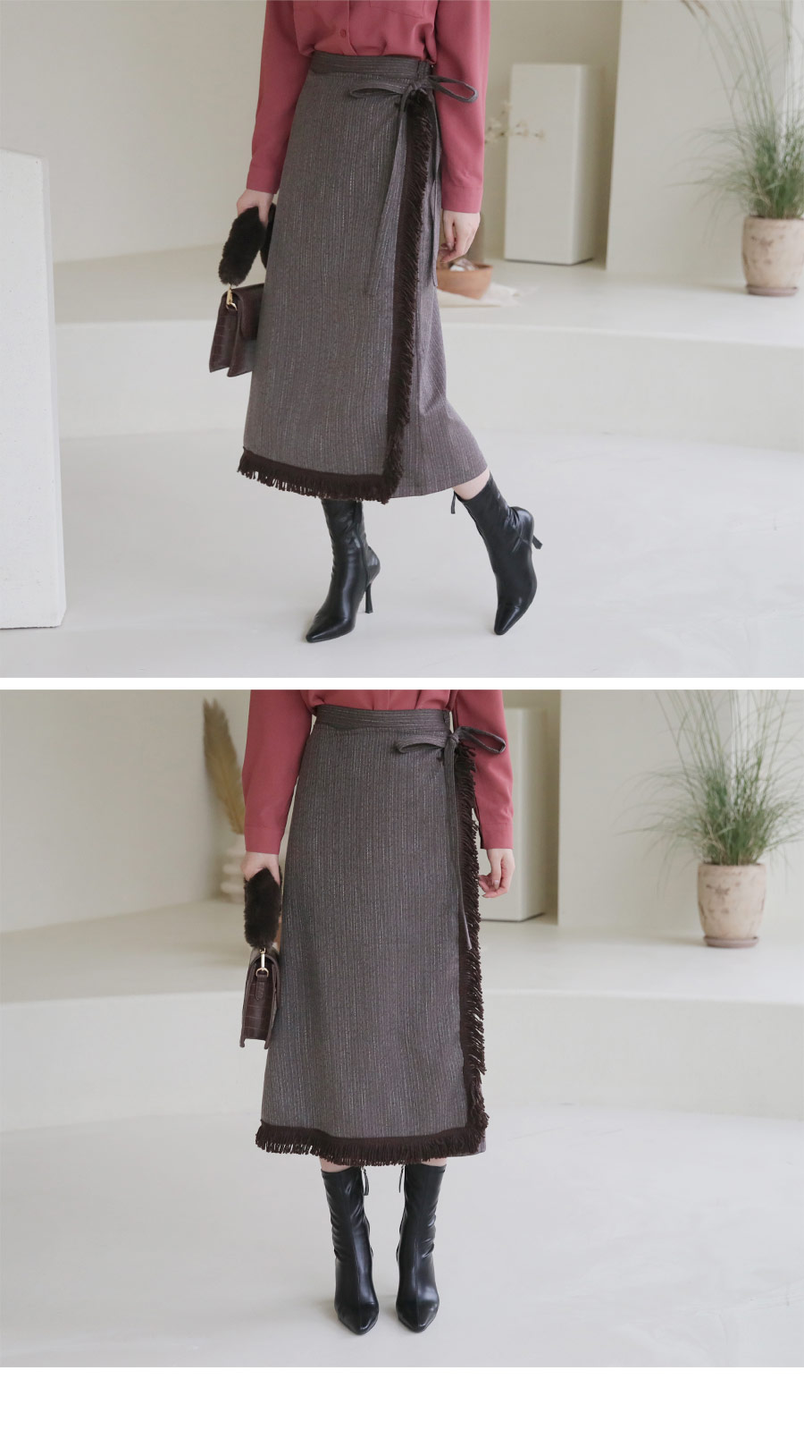 フリンジラップスカート・全2色 | DHOLIC PLUS | 詳細画像8