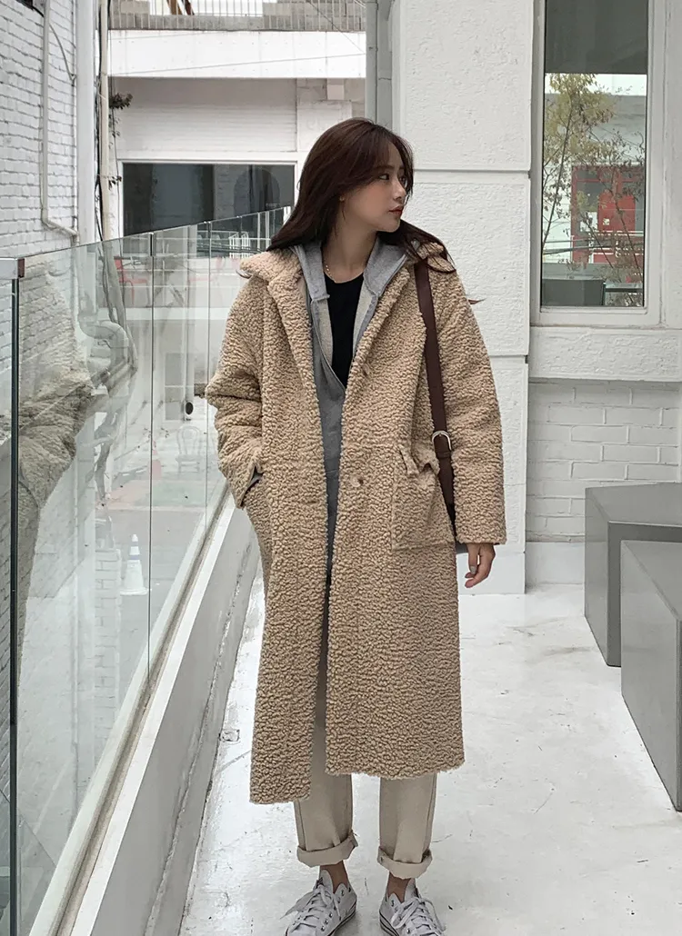 スエード風裏地ボアロングコート | レディースファッション通販 - DHOLIC 