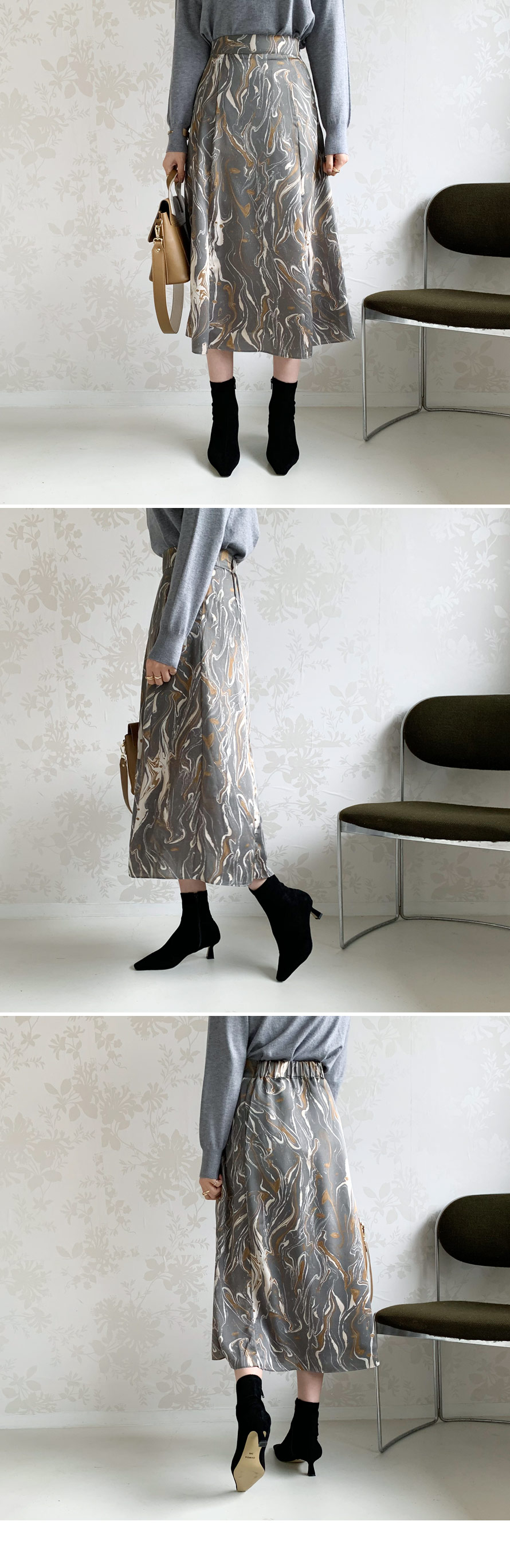 マーブリングサテンスカート・全2色 | DHOLIC PLUS | 詳細画像2