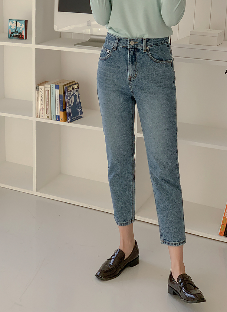 韓国スタイル ヴィンテージ風 デニム スリムデニム クロップド 干場別注 S.Slim STR 5pocket USD クロップドデニム – MINIMAL