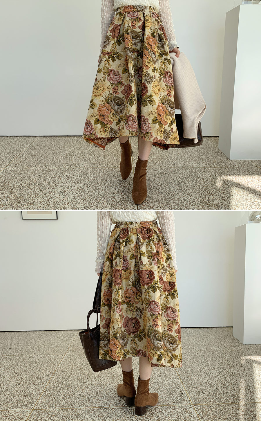 ジャガードフラワースカート・全2色 | DHOLIC PLUS | 詳細画像4