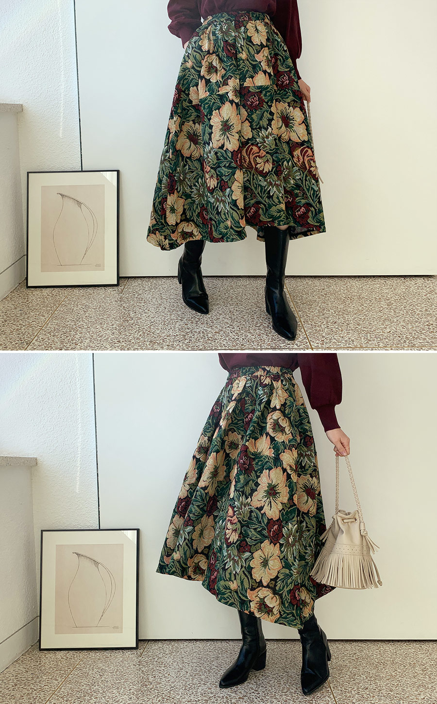 ジャガードフラワースカート・全2色 | DHOLIC PLUS | 詳細画像11