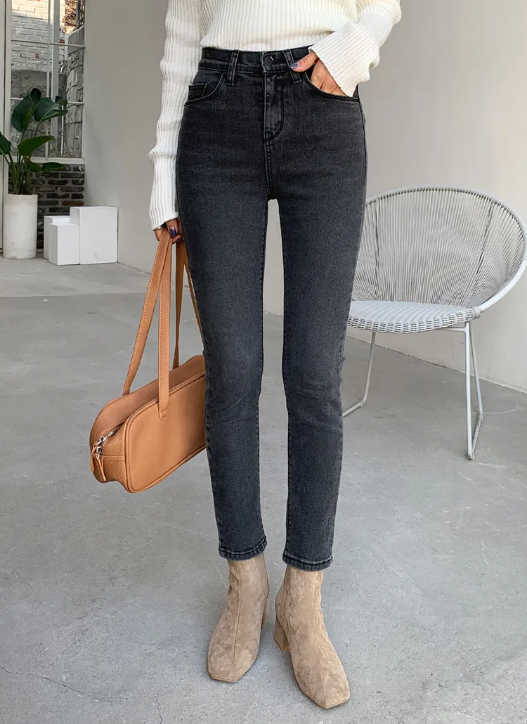 裏起毛ブラックデニムスキニーパンツ・全1色 | レディースファッション  