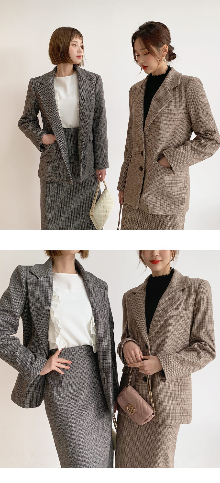 チェックジャケット&スカートSET・全2色 | DHOLIC | 詳細画像2
