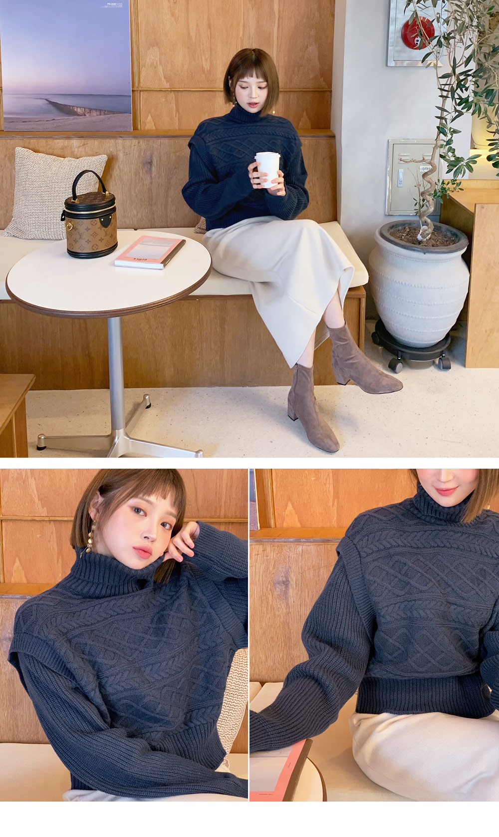 ニット セーター high twist silk cape(ハイツイストシルクケープ) レディース S-LL/体型カバー】ふわふわMIXハイネックニット（ニット