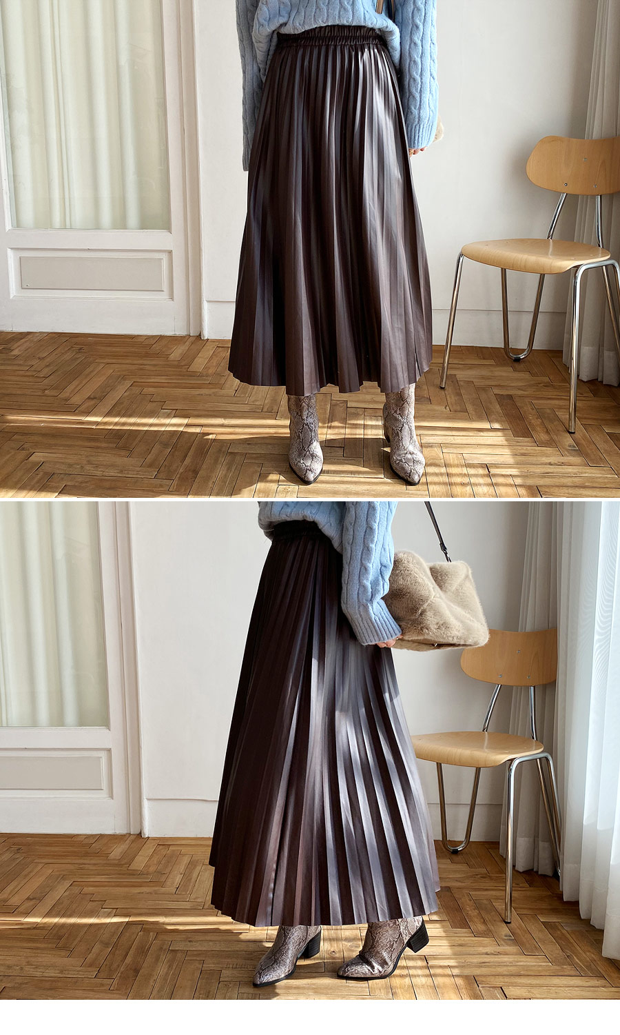 エコレザープリーツスカート・全3色 | DHOLIC PLUS | 詳細画像6
