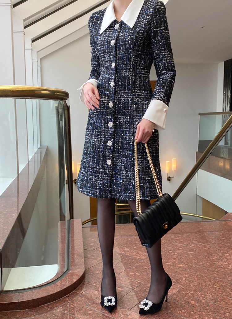 配色カラーツイードワンピース | レディースファッション通販 - DHOLIC