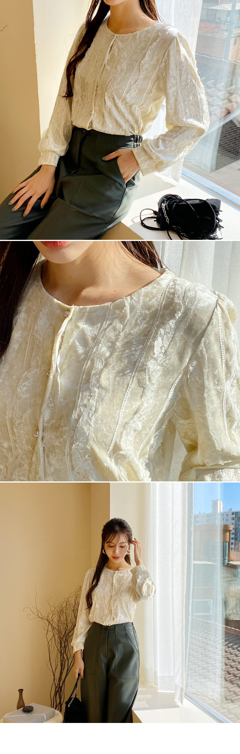 ベロアレースブラウス・全2色 | DHOLIC PLUS | 詳細画像4